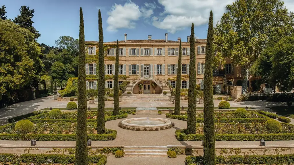 Façade of Château d’Estoublon in Fontvieille, Provence
