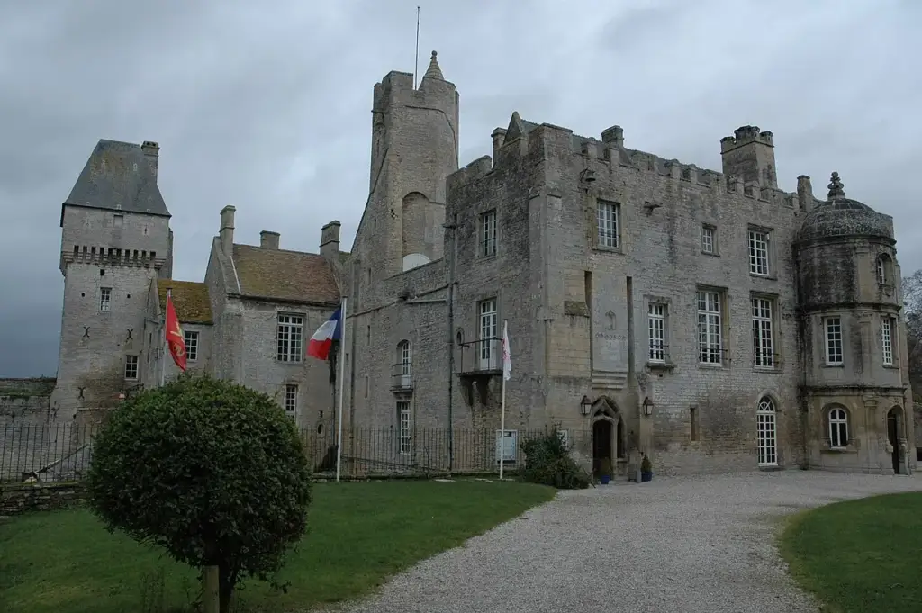 Façade of Château de Creully in Creully sur Seulles, photographed on 31 December 2013
