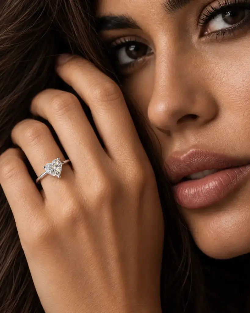 Heart-shaped two-carat ring photograph uploaded by Boutique Eco Diamant.