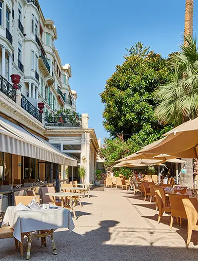 Terrasse du restaurant du Royal Westminster à Menton