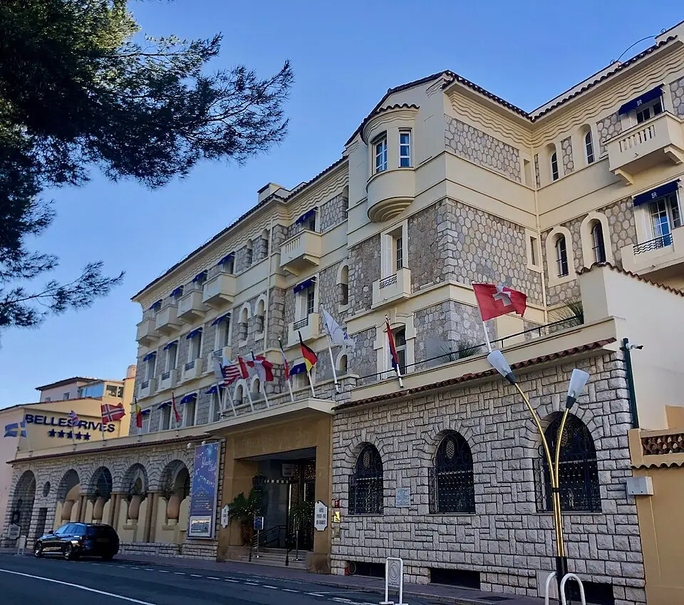 Entrance of the Belles Rives Hotel in Juan-les-Pins