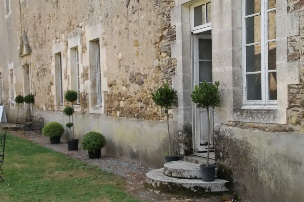 Entrance to the 18th-century house at Abbaye de Trizay in Bournezeau, photographed in 2020
