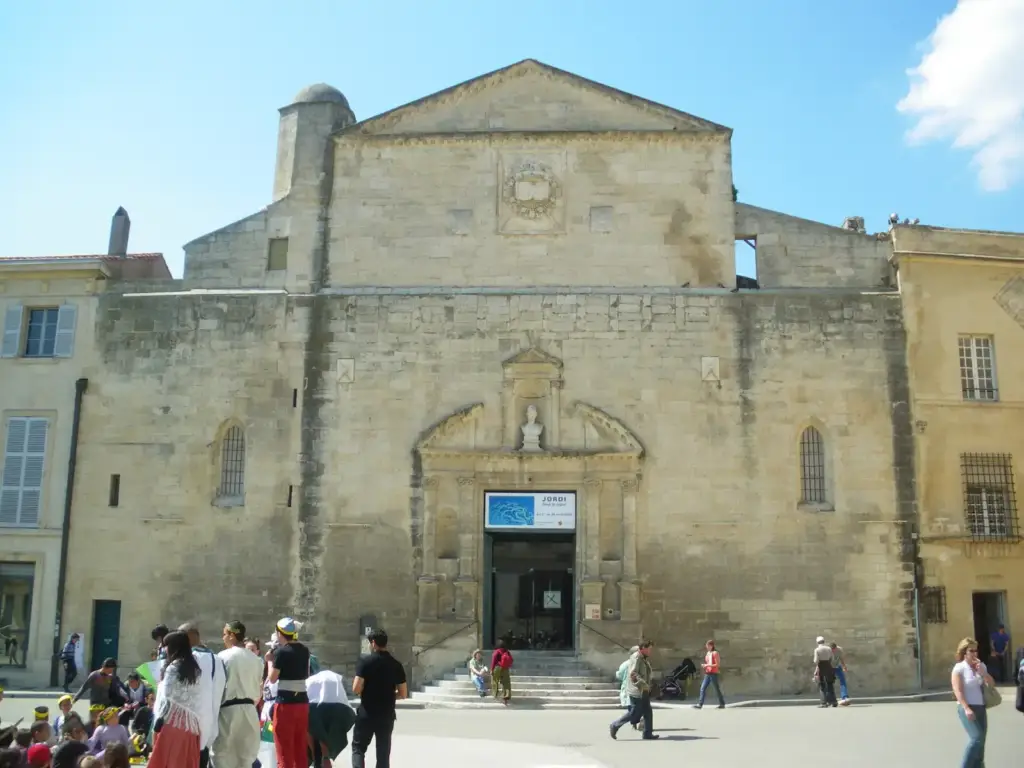 Façade of the former Chapelle Sainte-Anne on Place de la République in Arles