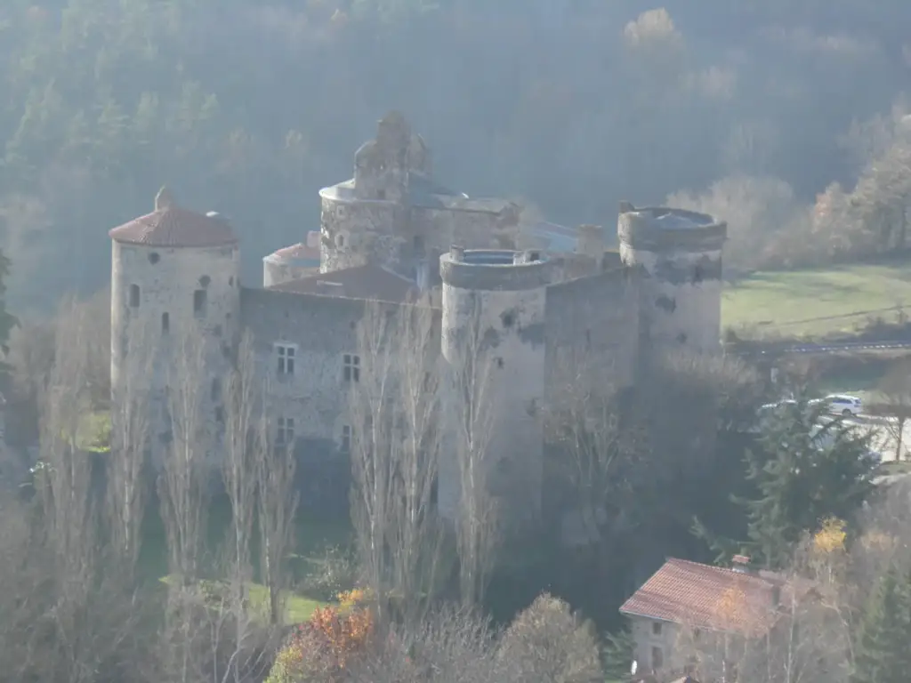 Vue générale du Château de Saint-Vidal avant sa restauration récente