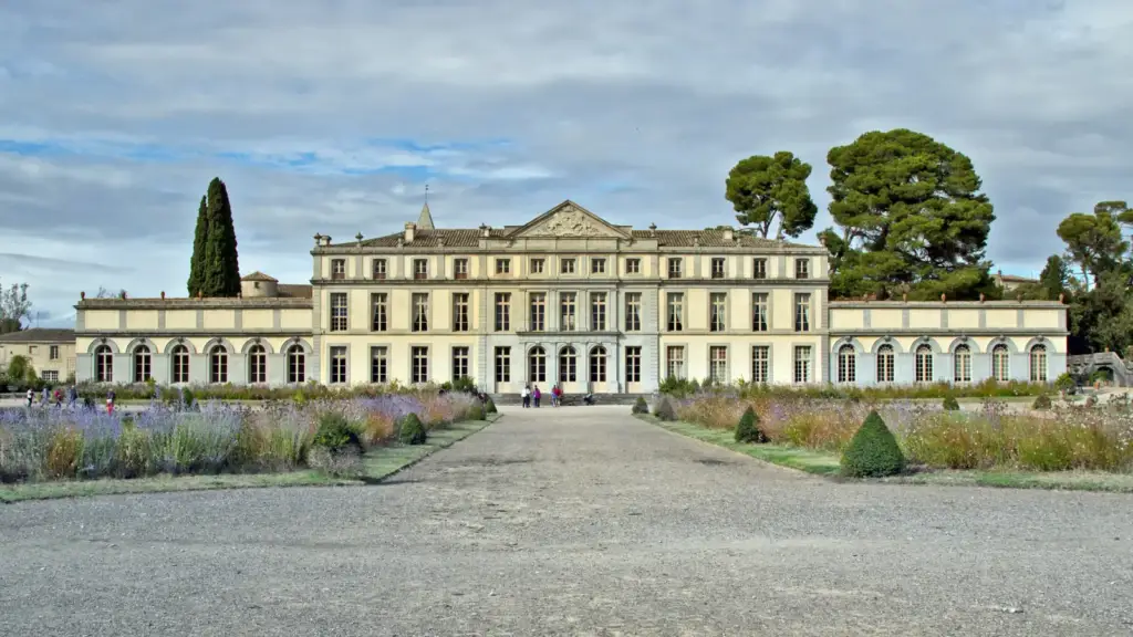 Façade and approach to Château de Pennautier in 2017
