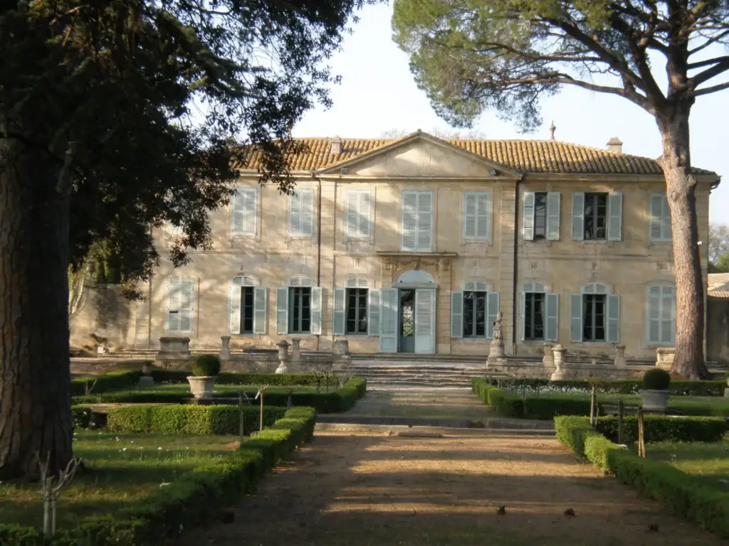 Facade of Château de la Mogère in Montpellier, photographed in April 2009.