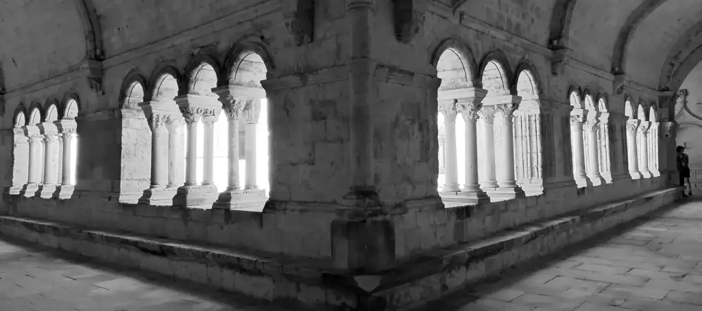 North-west corner of the cloister at Montmajour Abbey