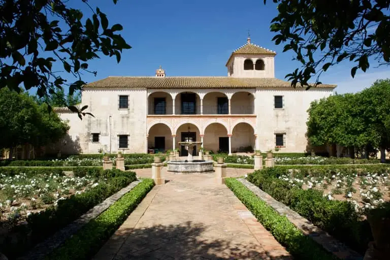 Garden courtyard and fountain at Hacienda La Soledad