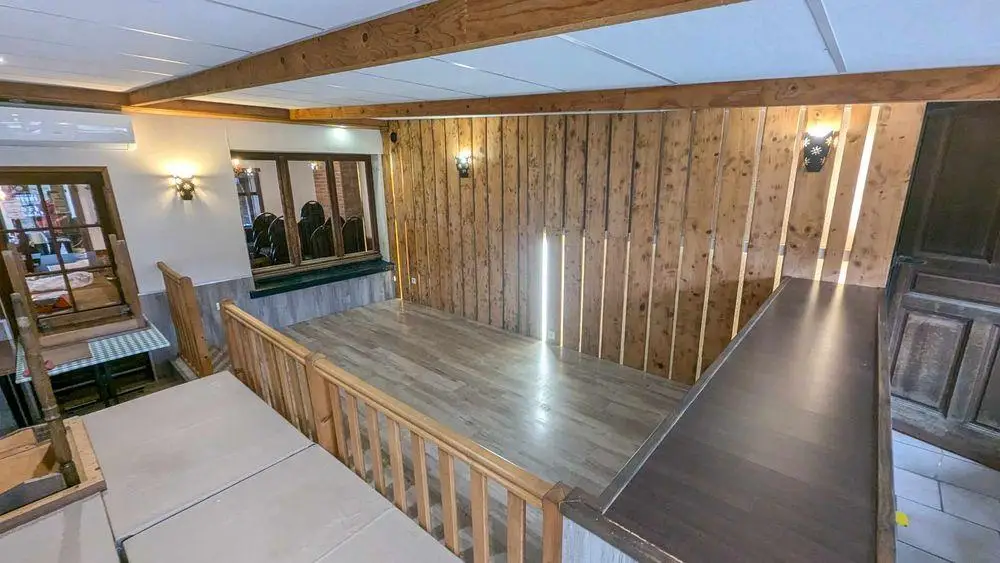 Wooden interior area at Domaine de la Dune Blanche