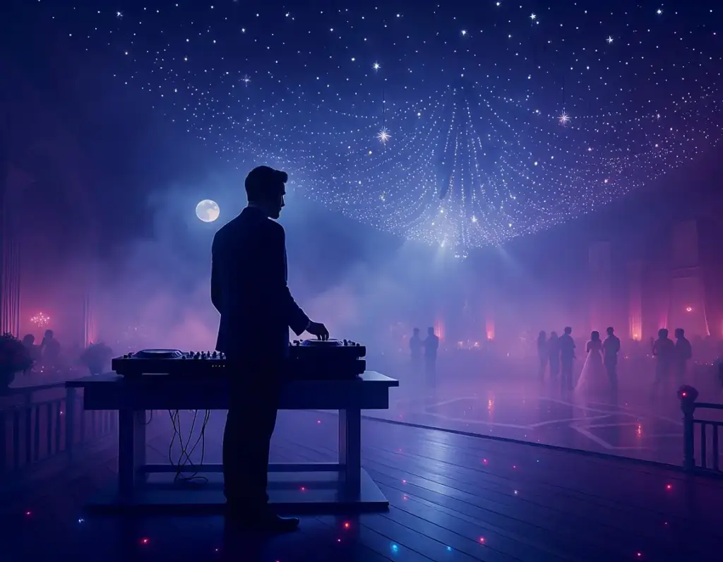 Visuel d’illustration non contractuel évoquant une soirée dansante animée par un DJ. Ne représente pas Belles Nuits ni ses prestations réelles.