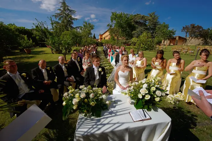 Reception setting at Villa Catignano near Siena